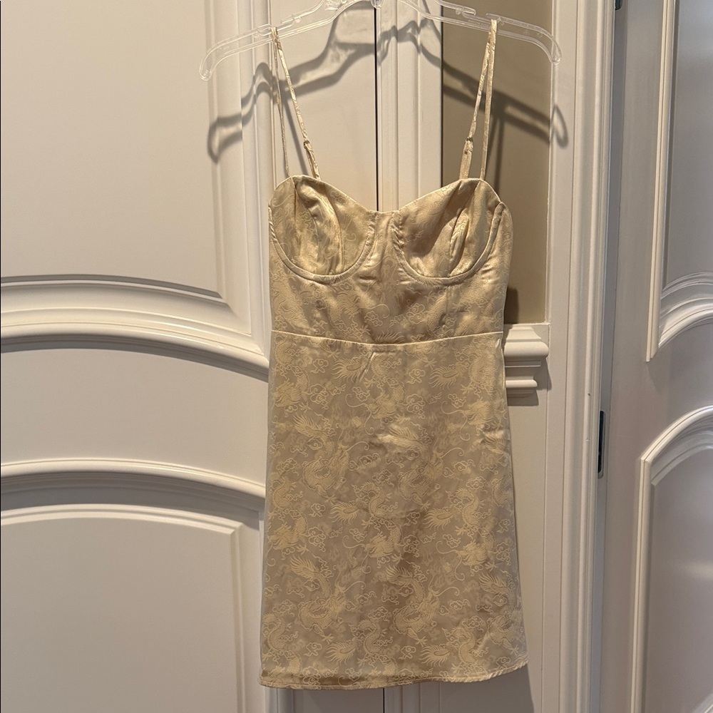 Princess Polly Cream Brocade Mini Dress